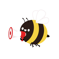 Cute bee cartoon. Bee character design.
