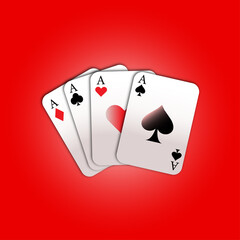 cards for poker on a red background
