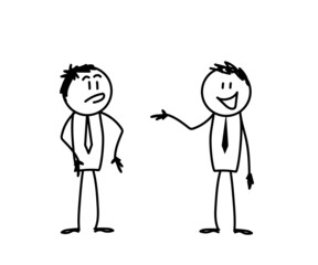 Two people are talking. Sketch. Vector illustration.