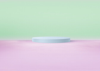Empty studio background with a podium in the center 