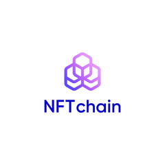 Hexagon Chain Stacked System NFT Blockchain Crypto Logo Design Vector