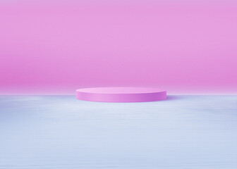 Empty studio background with a podium in the center 