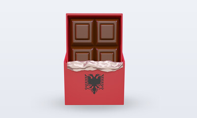3d chocolate Albania flag rendering front view