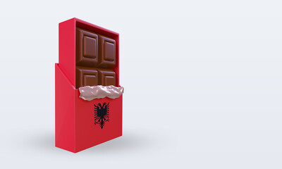 3d chocolate Albania flag rendering left view