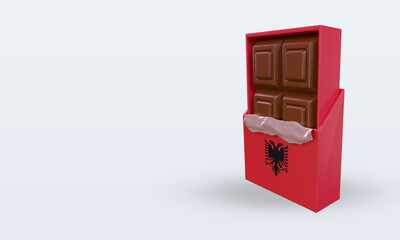 3d chocolate Albania flag rendering right view