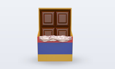 3d chocolate Armenia flag rendering front view