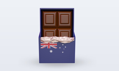 3d chocolate Australia flag rendering front view