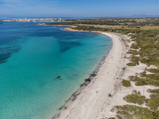 Fototapeta na wymiar Es Dofi beach, Northern part of Carbo beach, Ses Salines, Mallorca, Balearic Islands, Spain