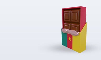 3d chocolate Cameroon flag rendering right view