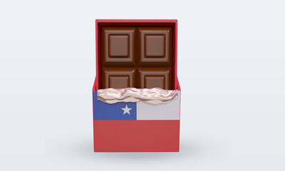3d chocolate Chile flag rendering front view