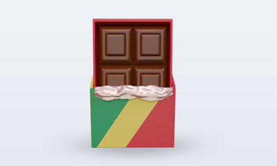 3d chocolate Republic Congo flag rendering front view