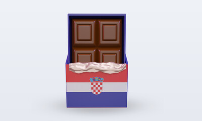 3d chocolate Croatia flag rendering front view