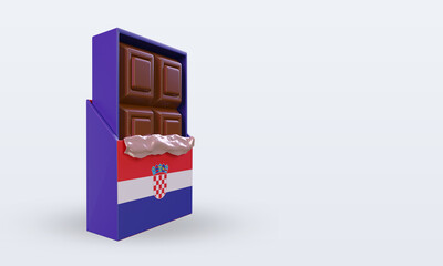 3d chocolate Croatia flag rendering left view