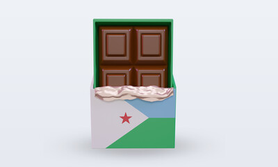 3d chocolate Djibouti flag rendering front view