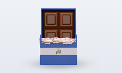 3d chocolate El Salvador flag rendering front view