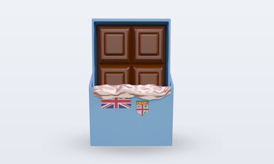3d chocolate Fiji flag rendering front view