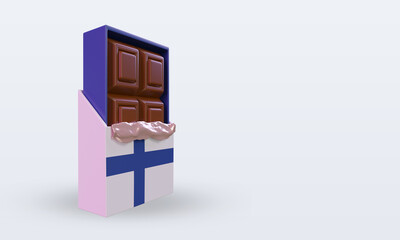 3d chocolate Finland flag rendering left view