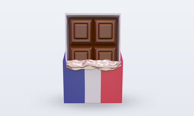 3d chocolate France flag rendering front view
