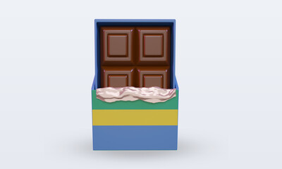 3d chocolate Gabon flag rendering front view