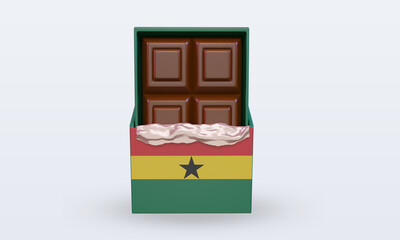3d chocolate Ghana flag rendering front view