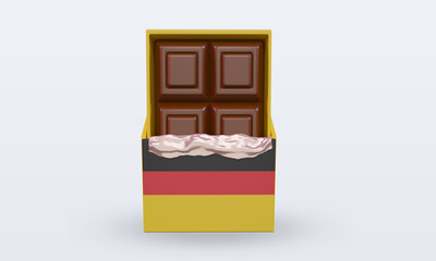 3d chocolate Germany flag rendering front view