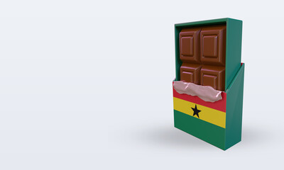 3d chocolate Ghana flag rendering right view