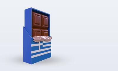 3d chocolate Greece flag rendering left view