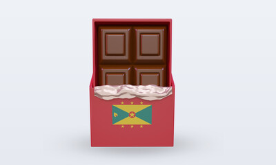 3d chocolate Grenada flag rendering front view