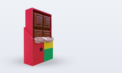 3d chocolate Guinea flag rendering left view