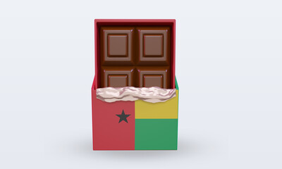 3d chocolate Guinea flag rendering front view