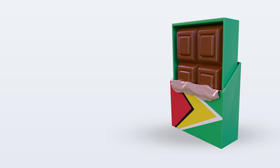 3d chocolate Guyana flag rendering right view