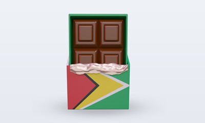 3d chocolate Guyana flag rendering front view