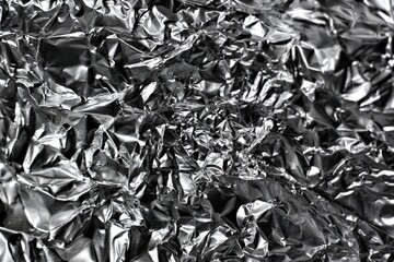 Crinkled aluminum foil.