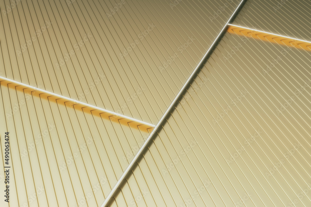 Poster Abstract beige lines texture background. Roofing and web design concept. 3D Rendering.