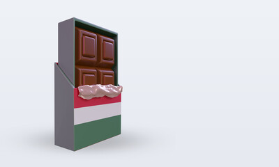 3d chocolate Hungary flag rendering left view