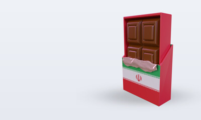 3d chocolate Iran flag rendering right view