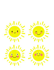 sun,cartoon,weather,yellow,sunshine with a smile