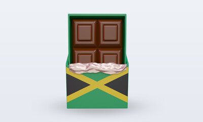 3d chocolate Jamaica flag rendering front view