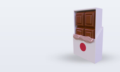 3d chocolate Japan flag rendering right view