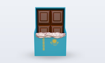 3d chocolate Kazakhstan flag rendering front view