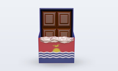 3d chocolate Kiribati flag rendering front view