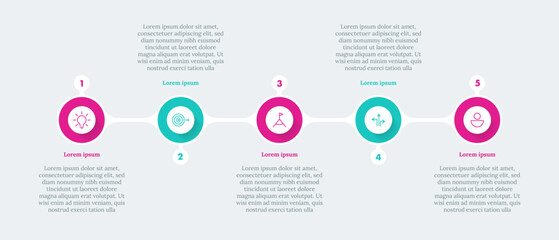 5 infographic vector template. timeline infographic vector template.