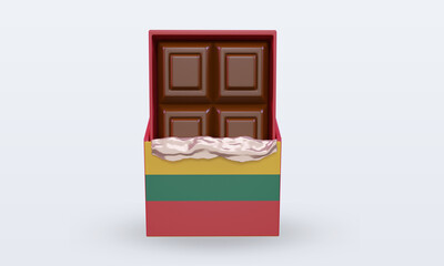 3d chocolate Lithuania flag rendering front view