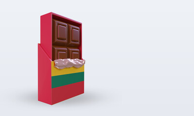 3d chocolate Lithuania flag rendering left view