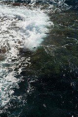 Sea waves, water detail, tide at sklalisk. Sea water in Mallorca, Spain.