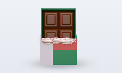 3d chocolate Madagascar flag rendering front view