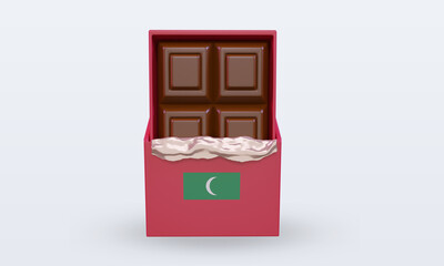 3d chocolate Maldives flag rendering front view