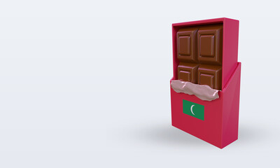 3d chocolate Maldives flag rendering right view
