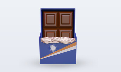 3d chocolate Marshall Islands flag rendering front view