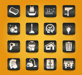cleaning company icon set